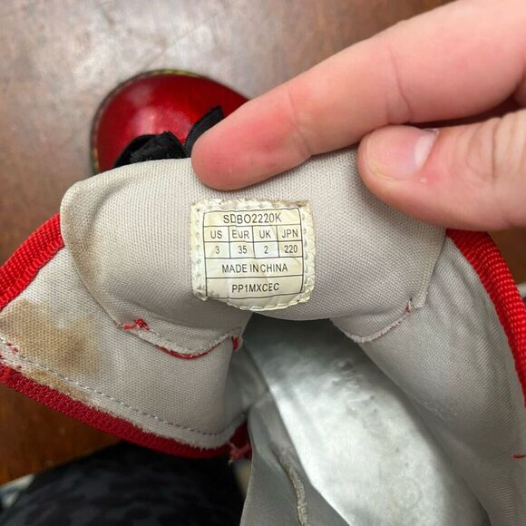 Dream Pairs Unisex Kids Red Ankle Boots 3 Lace Up Block Heels Side Zip Glittery - Picture 6 of 8